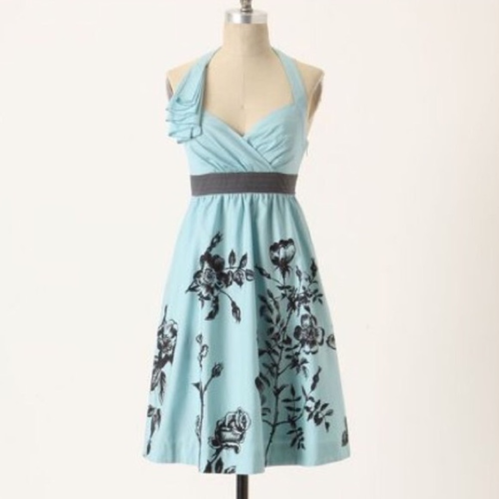 Anthropologie Stemmed Sweetbriar Halter Dress